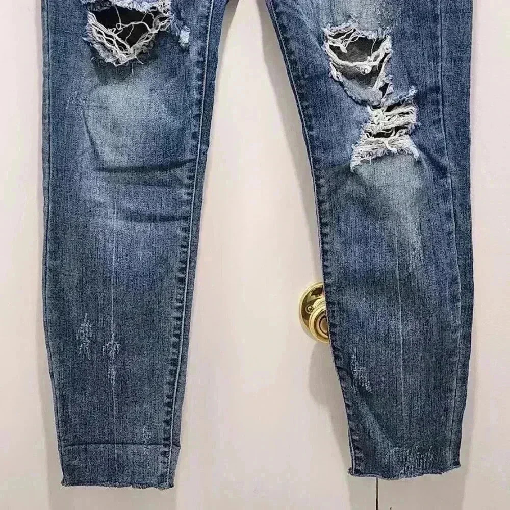 Judy Blue Distressed Skinny Fit Jeans Womens Size 13/31 - Picture 4 of 16